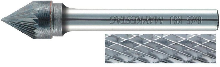 12x57mm KSJ, typ ostří   6, SK technická fréza zahlubovací 60°, průměr upínací stopky 6 mm